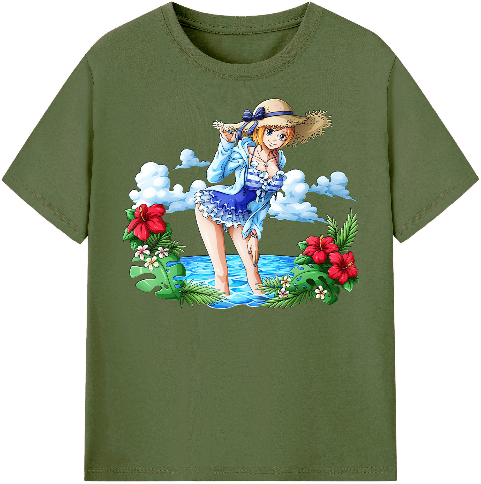 ワンピース ナミ ONE PIECE Nami 綿100％半袖Tシャツ（フロントプリント）